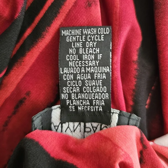 Alyn Paige Wrap Dress V-Neck Surplice Wrap Midi Dress | EUC | S | Red BlacK WHT - Picture 9 of 9